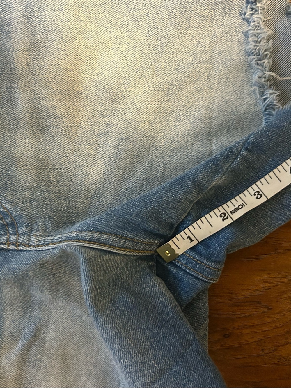 Denim Cutoff Shorts Levi Strauss Frayed Hem Distressed Festival Concert Western - Picture 7 of 8